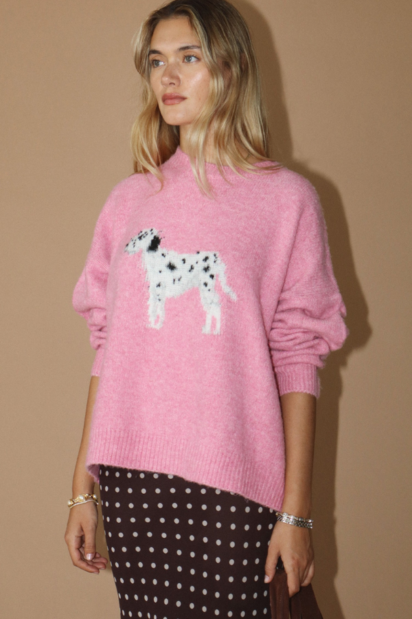 Dalmatian sweater in pink