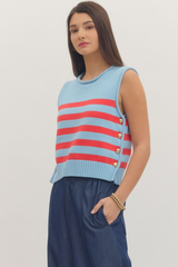 Nellie knit top in blue