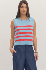 Nellie knit top in blue