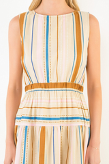 Cassie stripe midi in taupe
