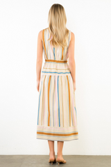 Cassie stripe midi in taupe