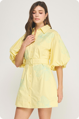 Emma dress in butter yellow