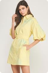Emma dress in butter yellow