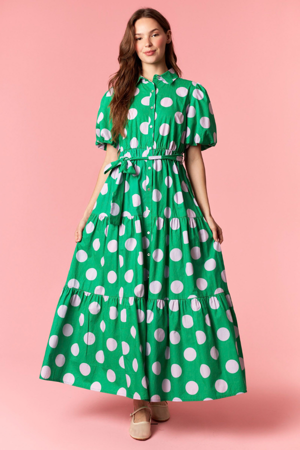 Katie dot maxi dress – Julie's Clothing