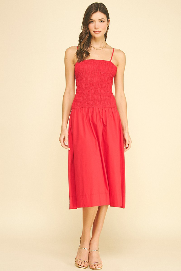 Charlie midi dress in red Julie's Clothing Charlie midi dress in red Julie's Clothing