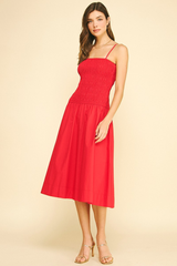 Charlie midi dress in red