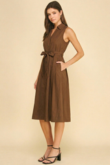 Naomi midi dress in brown