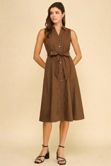 Naomi midi dress in brown