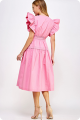 Maggie midi dress in pink