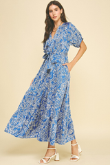 Leah maxi dress in blue