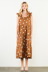 Alix dot midi in brown
