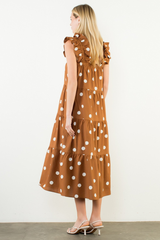 Alix dot midi in brown