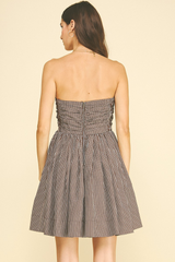 Emily strapless mini dress in brown