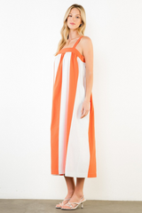 Maya stripe midi dress