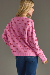 Ho Ho Ho sweater in Pink