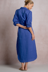 Jackie belted dress in Blue