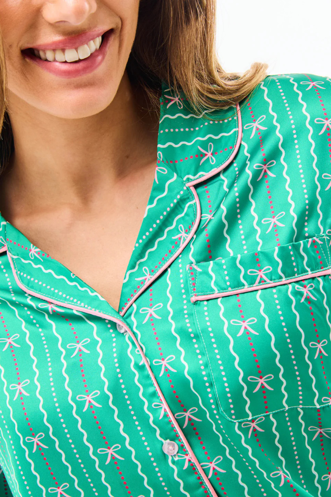 Gabby bow sik PJ top