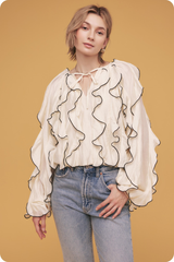 Elaine ruffle blouse