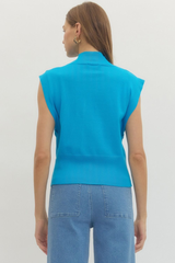 Clio top in cerulean