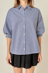Hadley stripe blouse in navy
