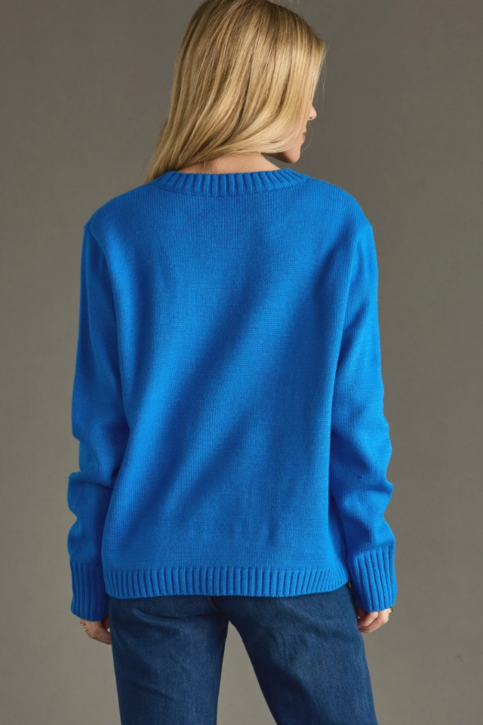 Merry & Bright sweater in Royal Blue