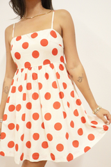 Maude polka dot mini dress