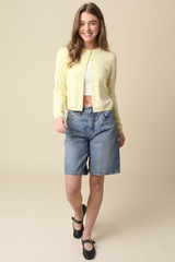 Elena dot cardigan in yellow