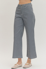 Bailey gingham pant in navy