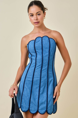 Christie mini dress in blue
