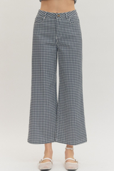 Bailey gingham pant in navy