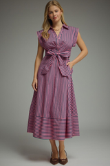 Serena stripe midi in pink