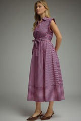 Serena stripe midi in pink