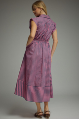 Serena stripe midi in pink