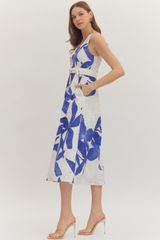 Halley midi dress in royal blue