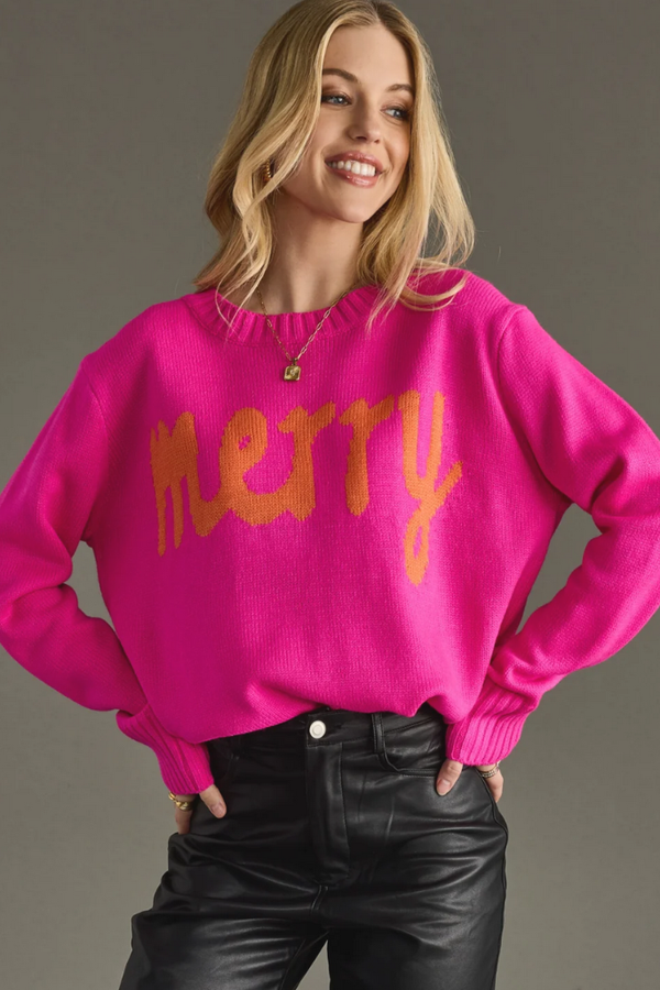 Merry Sweater in Bright Pink