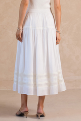 Malin midi skirt in white
