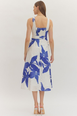 Halley midi dress in royal blue