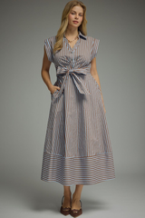 Serena stripe midi in blue