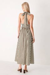 Poppi stripe halter midi dress