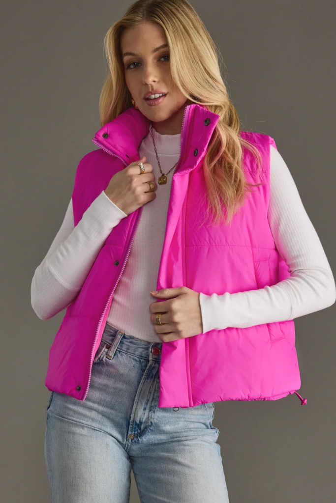 Bryna puff vest in pink