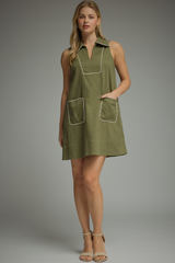 Vesper mini dress in olive
