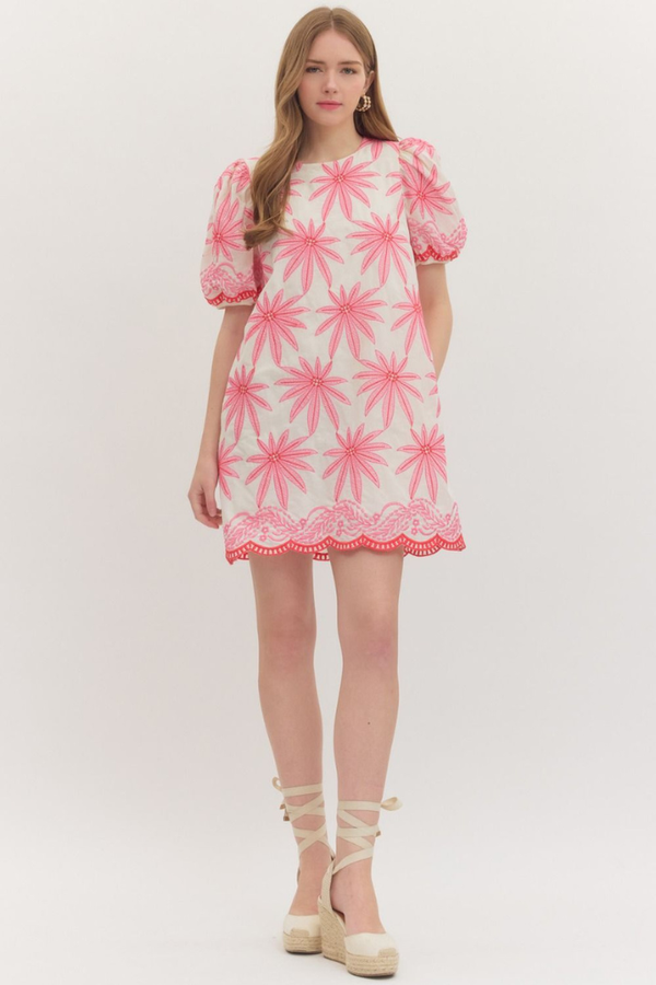juli mini dress floral Juliette floral print pleated mini dress, L / Pink