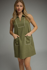 Vesper mini dress in olive