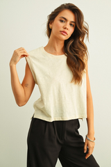 Billie Jo muscle tee in ecru