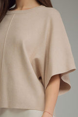 Nora short sleeve knit top in oatmeal