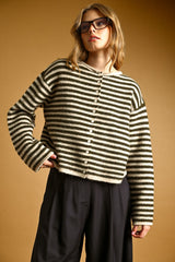 Mason stripe cardigan in olive