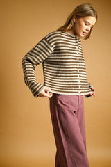 Mason stripe cardigan in brown