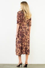 Lucy midi dress in brown