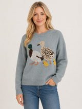 Duck family sweater in blue