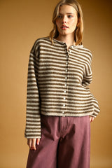 Mason stripe cardigan in brown